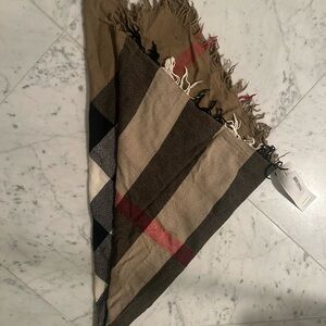 Burberry large Plaid Fringe Scarf